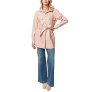 Women's Paula Belt-Tie Shacket Med Pink L